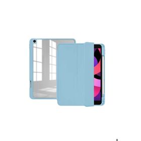 Zore Apple iPad 10.2 2021 9. Nesil Mavi Açık Uyumlu Kılıf Nort Arkası Şeffaf Standlı Kılıf