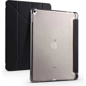 Zore Apple iPad 10.2 2021 9. Nesil Uyumlu Siyah Tri Folding Kalem Bölmeli Standlı Kılıf