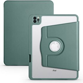 Zore Apple iPad 10.2 2021 9. Nesil Uyumlu Termik Kalem Bölmeli Dönebilen Standlı Koyu Yeşil Kılıf