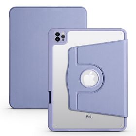 Zore Apple iPad 10.2 2021 9. Nesil Uyumlu Termik Kalem Bölmeli Dönebilen Standlı Lavendery Gray Kılıf