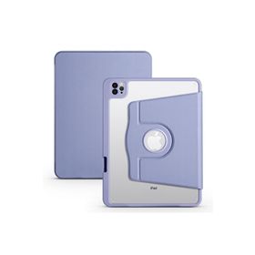 Zore Apple iPad 10.2 2021 9. Nesil Uyumlu Termik Kalem Bölmeli Dönebilen Standlı Lavendery Gray Kılıf