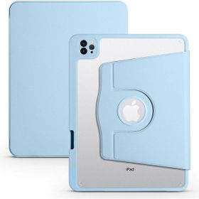 Zore Apple iPad 10.2 2021 9. Nesil Uyumlu Termik Kalem Bölmeli Dönebilen Standlı Mavi Kılıf