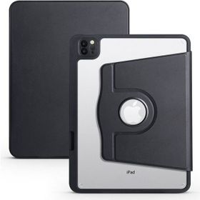 Zore Apple iPad 10.2 2021 9. Nesil Uyumlu Termik Kalem Bölmeli Dönebilen Standlı Siyah Kılıf