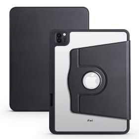 Zore Apple iPad 10.2 2021 9. Nesil Uyumlu Termik Kalem Bölmeli Dönebilen Standlı Siyah Kılıf