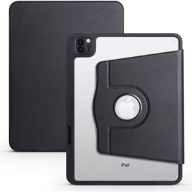 Zore Apple iPad 10.2 2021 9. Nesil Uyumlu Termik Kalem Bölmeli Dönebilen Standlı Siyah Kılıf