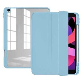 Zore Apple iPad 10.2 8.Nesil Nort Arkası Şeffaf Standlı Açık Mavi Tablet Kılıfı