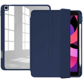 Zore Apple iPad 10.2 8. Nesil Nort Arkası Şeffaf Standlı K Lacivert Kılıf