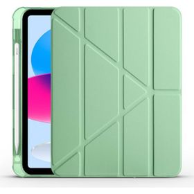 Zore Apple iPad 10.9 2022 10. Nesil Tri Folding Kalem Bölmeli Standlı - Açık Yeşil Kılıf