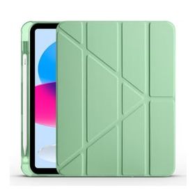Zore Apple iPad 10.9 2022 10. Nesil Tri Folding Kalem Bölmeli Standlı - Koyu Yeşil Kılıf