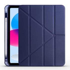 Zore Apple iPad 10.9 2022 10. Nesil Tri Folding Kalem Bölmeli Standlı - Koyu Yeşil Kılıf