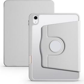 Zore Apple iPad 10.9 2022 10. Nesil Uyumlu Gri Termik Kalem Bölmeli Dönebilen Standlı Kılıf