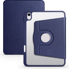 Zore Apple iPad 10.9 2022 10. Nesil Uyumlu Lacivert Termik Kalem Bölmeli Dönebilen Standlı Kılıf