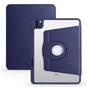 Zore Apple iPad 10.9 2022 10. Nesil Uyumlu Lacivert Termik Kalem Bölmeli Dönebilen Standlı Kılıf