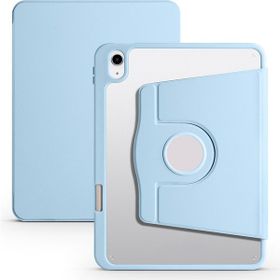 Zore Apple iPad 10.9 2022 10. Nesil Uyumlu Mavi Termik Kalem Bölmeli Dönebilen Standlı Kılıf