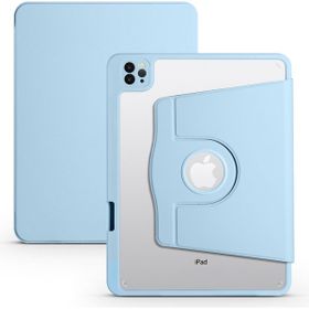 Zore Apple iPad 10.9 2022 10. Nesil Uyumlu Mavi Termik Kalem Bölmeli Dönebilen Standlı Kılıf