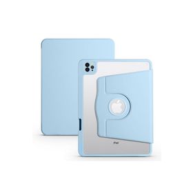 Zore Apple iPad 10.9 2022 10. Nesil Uyumlu Mavi Termik Kalem Bölmeli Dönebilen Standlı Kılıf