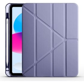 Zore Apple iPad 10.9 2022 10. Nesil Uyumlu Mor Tri Folding Kalem Bölmeli Standlı Kılıf