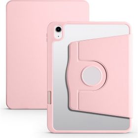 Zore Apple iPad 10.9 2022 10. Nesil Uyumlu Pembe Termik Kalem Bölmeli Dönebilen Standlı Kılıf