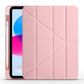Zore Apple iPad 10.9 2022 10. Nesil Uyumlu Rose Gold Tri Folding Kalem Bölmeli Standlı Kılıf