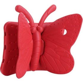 Zore Apple iPad 2 3 4 Uyumlu Butterfly Standlı Kırmızı Tablet Kılıf