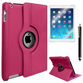 Zore Apple iPad 2 3 4 Uyumlu Dönebilen Pembe Koyu Standlı Kılıf