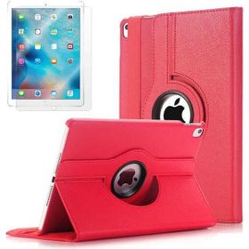 Zore Apple iPad 9.7 2017 5. Nesil Uyumlu Kırmızı Dönebilen Standlı Kılıf