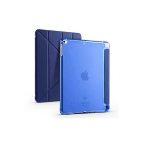 Zore Apple iPad 9.7 2017 5. Nesil Uyumlu Lacivert Tri Folding Kalem Bölmeli Standlı Kılıf