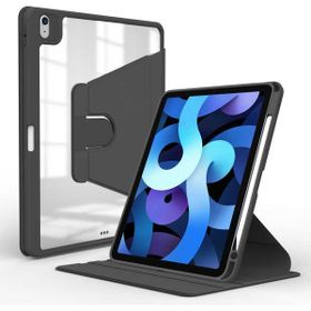 Zore Apple iPad Air 10.9 2020 4. Nesil Nayn Dönebilen Standlı - Siyah Kılıf