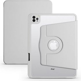 Zore Apple iPad Air 10.9 2020 4. Nesil Uyumlu Gri Termik Kalem Bölmeli Dönebilen Standlı Kılıf