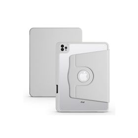 Zore Apple iPad Air 10.9 2020 4. Nesil Uyumlu Gri Termik Kalem Bölmeli Dönebilen Standlı Kılıf
