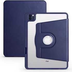 Zore Apple iPad Air 10.9 2020 4. Nesil Uyumlu Lacivert Termik Kalem Bölmeli Dönebilen Standlı Kılıf