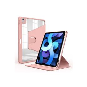 Zore Apple iPad Air 10.9 2020 4. Nesil Uyumlu Pembe Nayn Dönebilen Standlı Kılıf