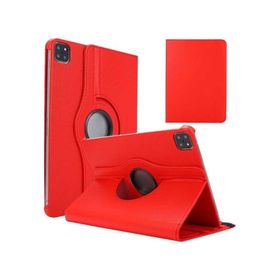Zore Apple iPad Air 10.9 2022 5. Nesil Uyumlu Kırmızı Dönebilen Standlı Kılıf