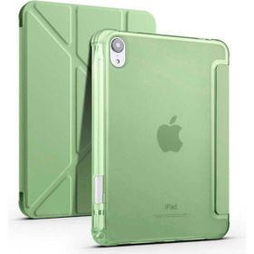Zore Apple iPad Mini 2021 6. Nesil Uyumlu Açık Yeşil Tri Folding Kalem Bölmeli Standlı Kılıf