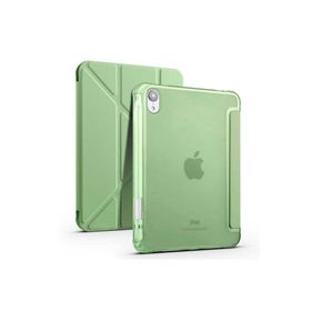 Zore Apple iPad Mini 2021 6. Nesil Uyumlu Açık Yeşil Tri Folding Kalem Bölmeli Standlı Kılıf