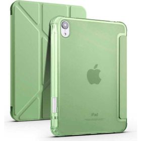 Zore Apple iPad Mini 2021 6. Nesil Uyumlu Açık Yeşil Tri Folding Kalem Bölmeli Standlı Kılıf