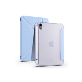 Zore Apple iPad Mini 2021 6. Nesil Uyumlu Mavi Tri Folding Kalem Bölmeli Standlı Kılıf