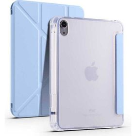 Zore Apple iPad Mini 2021 6. Nesil Uyumlu Mavi Tri Folding Kalem Bölmeli Standlı Kılıf
