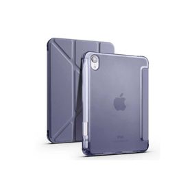 Zore Apple iPad Mini 2021 6. Nesil Uyumlu Mor Tri Folding Kalem Bölmeli Standlı Kılıf