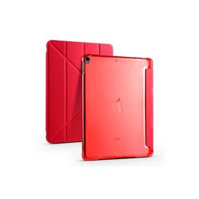 Zore Apple iPad Pro 10.5 7. Nesil Uyumlu Kırmızı Tri Folding Kalem Bölmeli Standlı Kılıf