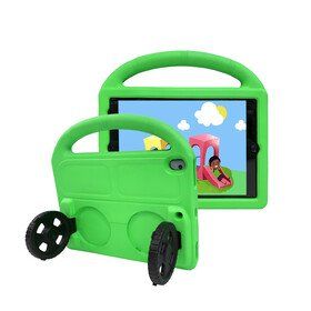 Zore Apple iPad Pro 10.5 7. Nesil Wheel Car Tekerlek Standlı Eva Silikon - Yeşil Kılıf