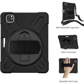 Zore Apple iPad Pro 11 2020 2. Nesil Defender Standlı Koruyucu - Siyah Kılıf