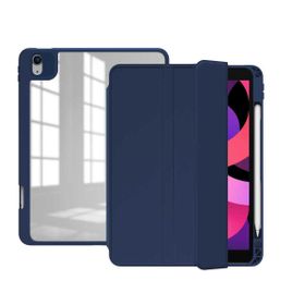 Zore Apple iPad Pro 12.9 2018 3.Nesil Nort Arkası Şeffaf Standlı Lacivert Tablet Kılıf
