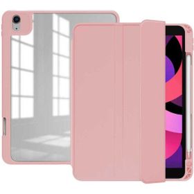 Zore Apple iPad Pro 12.9 2018 3.Nesil Nort Arkası Şeffaf Standlı Pembe Kılıf