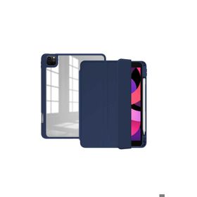 Zore Apple iPad Pro 12.9 2020 4.Nesil Nort Arkası Şeffaf Standlı Lacivert Tablet Kılıf