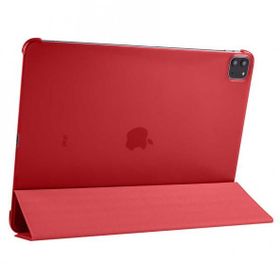 Zore Apple iPad Pro 12.9 2020 4. Nesil Smart Cover Standlı 1-1 - Kırmızı Kılıf