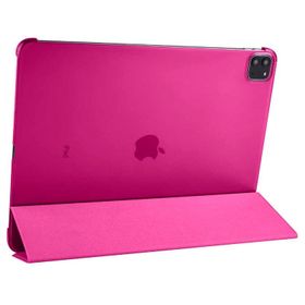 Zore Apple iPad Pro 12.9 2020 4. Nesil Smart Cover Standlı 1-1 - Pembe Kılıf