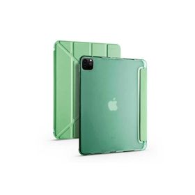 Zore Apple iPad Pro 12.9 2020 4. Nesil Tri Folding Kalem Bölmeli Standlı - Açık Yeşil Kılıf