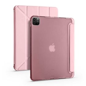 Zore Apple iPad Pro 12.9 2020 4. Nesil Tri Folding Kalem Bölmeli Standlı - Rose Gold Kılıf