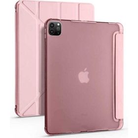 Zore Apple iPad Pro 12.9 2020 4. Nesil Tri Folding Kalem Bölmeli Standlı - Rose Gold Kılıf